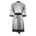Carine Gilson sheer silk-satin robe - Black
