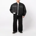 izzue logo-embroidered padded bomber jacket - Black