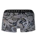 Philipp Plein paisley-print logo-waistband boxers - Black