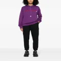 Moncler logo-embroidered cotton hoodie - Purple
