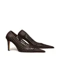 Tory Burch 100mm woven leather pumps - Brown