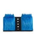Marni logo-strap brushed-effect wallet - Blue