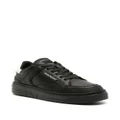 Emporio Armani logo-print leather sneakers - Black