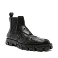 Versace Greca Portico panelled leather boots - Black