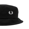 Fred Perry logo-embroidered cotton bucket hat - Black