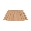 Le Bebé Enfant fringed-edge pleated miniskirt - Brown