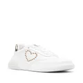 Love Moschino heart eyelets leather sneakers - White