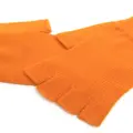 Pringle of Scotland ribbed fingerless gloves - Orange