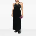 Versace crystal-embellished satin maxi dress - Black