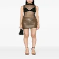 Helmut Lang glossy ruched miniskirt - Brown