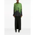 Victoria Beckham abstract-pattern print silk shirt - Green