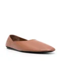 Jil Sander two-panel leather ballerina shoes - Brown