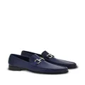 Ferragamo Gancini-plaque leather loafers - Blue