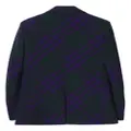 Burberry Check-print wool blazer - Black