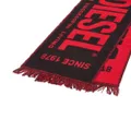 Diesel S-Bisc-New logo-intarsia scarf - Black