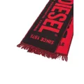 Diesel S-Bisc-New logo-intarsia scarf - Black