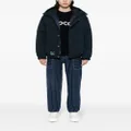 CHOCOOLATE logo-patch down hooded jacket - Blue