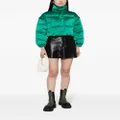 izzue logo-patch quilted padded jacket - Green