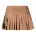 Lacoste logo-appliqué pleated skirt - Brown