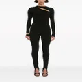 Victoria Beckham cut-out ribbed-knit top - Black