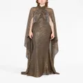 Talbot Runhof draped metallic voile gown - Gold