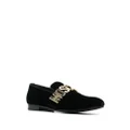 Moschino logo-plaque detail loafers - Black