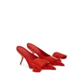 Ferragamo 85mm asymmetric-bow pointed-toe mules - Red