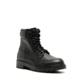 Calvin Klein Jeans logo-patch leather ankle boot - Black