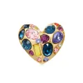 Oscar de la Renta gemstone heart clip-on earrings - Gold