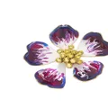 Oscar de la Renta large hand-painted floral-motif earrings - Purple