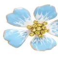 Oscar de la Renta large hand-painted floral-motif earrings - Blue