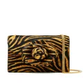 Oscar de la Renta Tro Tiger-print leather mini bag - Brown