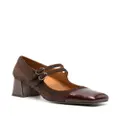 Chie Mihara Volcano 45mm square-toe leather pumps - Brown