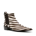 Tory Burch zebra-print leather boots - Brown