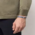 Tod's logo-plaque leather bracelet - Blue