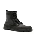 Calvin Klein logo-debossed leather ankle boots - Black
