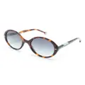 Carolina Herrera tortoiseshell-effect round-frame sunglasses - Brown