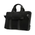 Lacoste Chantaco logo-embossed leather laptop bag - Black
