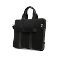 Lacoste Chantaco logo-embossed leather laptop bag - Black