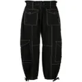 GANNI paperbag-waist cargo trousers - Black