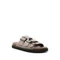 Emporio Armani debossed-logo suede sandals - Grey