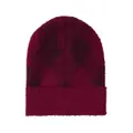 Burberry intarsia-knit logo argyle checked beanie - Red