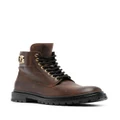 Philipp Plein Gothic Plein lace-up leather boots - Brown