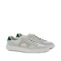 Ferragamo Gancini-patch calfskin sneakers - White