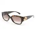 Gucci Eyewear logo-plaque round-frame sunglasses - Brown