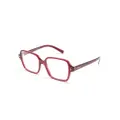 Prada Eyewear logo-print square-frame glasses - Red