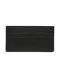Lacoste monogram-print leather card holder - Black
