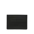 Lacoste monogram-print leather card holder - Black