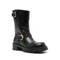 Versace Medusa-embossed leather boots - Black