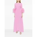 Huishan Zhang Reign feather-embellished gown - Pink